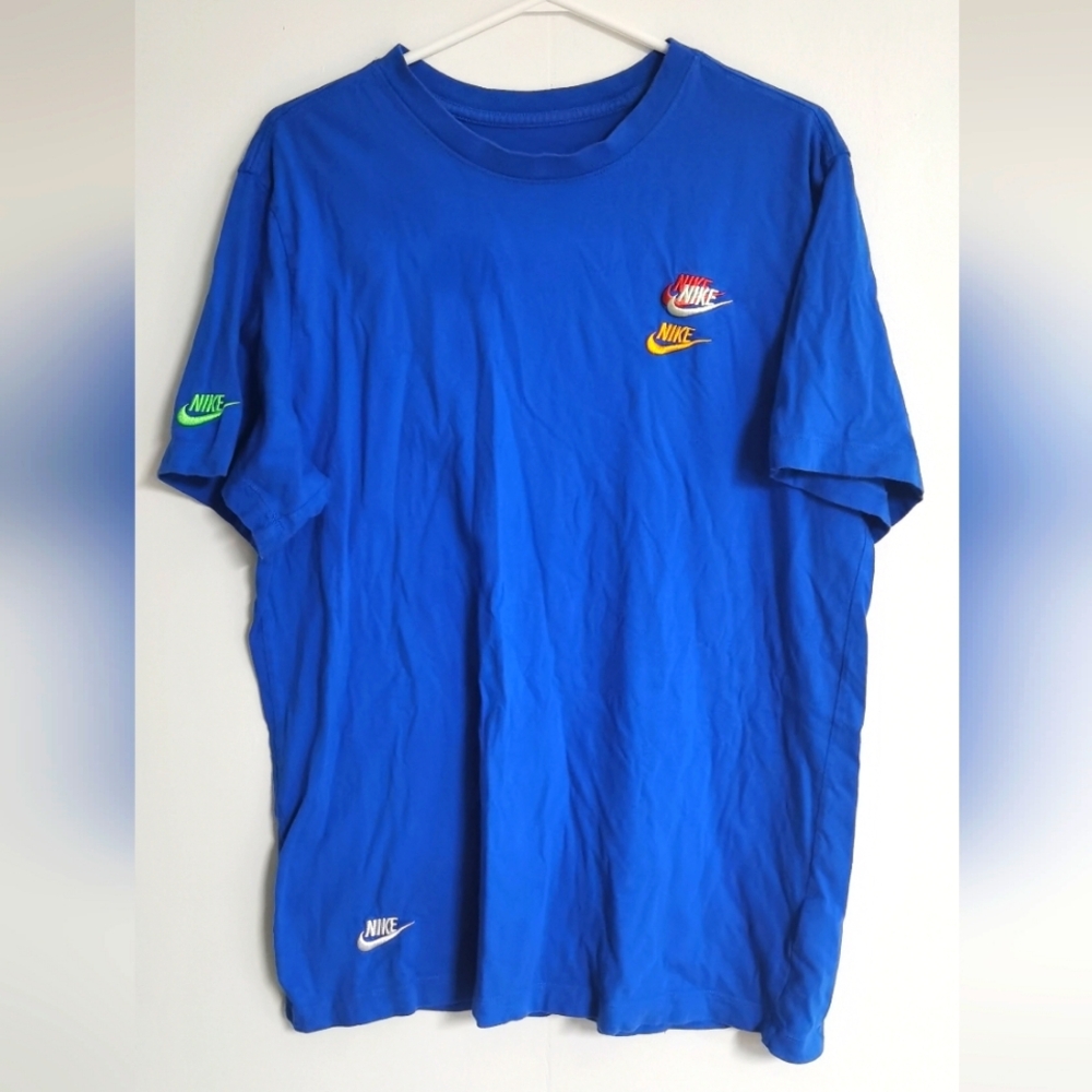 Nike Men's Sportswear Embroidered Logo T-Shirt Blue Size L